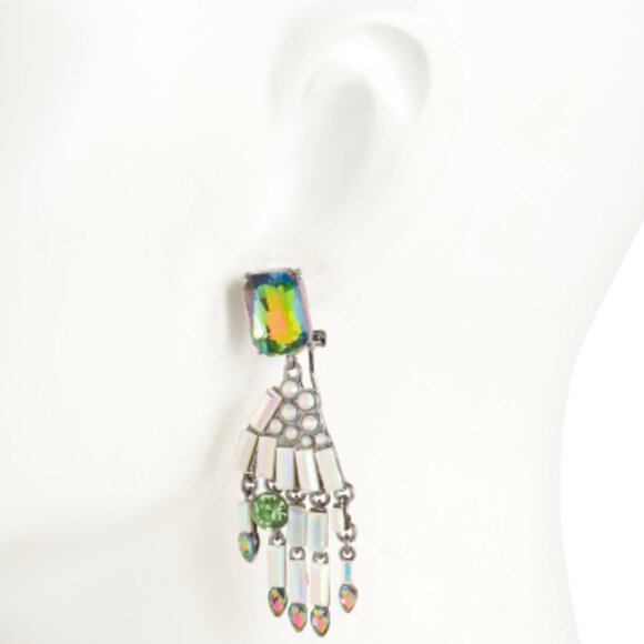 NWT Betsey Johnson Crystal Skeleton Hand Drop Earrings HALLOWEEN - Picture 2 of 3